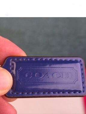 Blue Coach Hangtag Purse Charm 2" X 1"